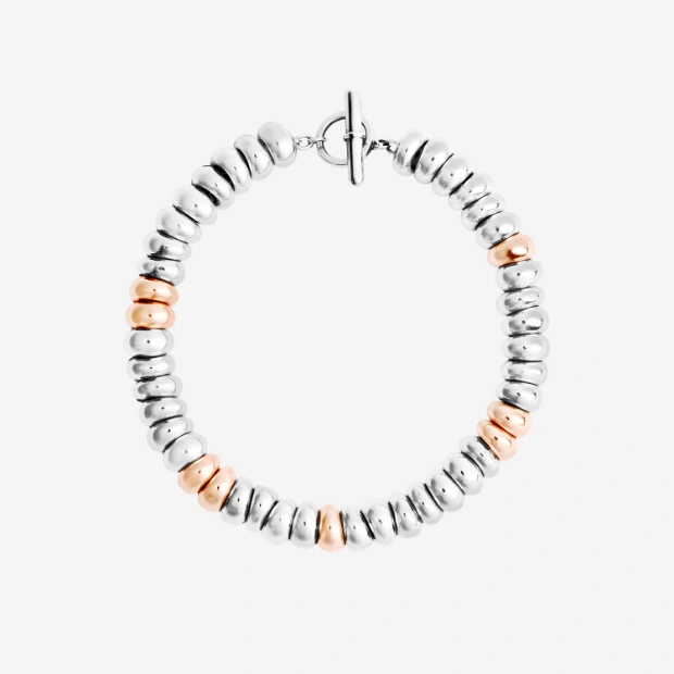 Silver & Gold Plated Silver Rondelle Bracelet