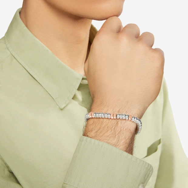 Silver & Gold Plated Silver Rondelle Bracelet