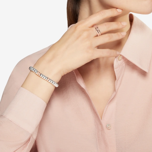 Silver & Gold Plated Silver Rondelle Bracelet