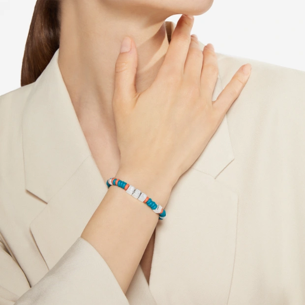 Rondelle Tenaka Bracelet In Silver & Recycled Plastic