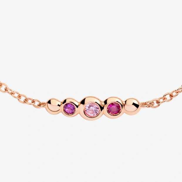 Bracciale Bollicine Oro Rosa Pietre Colorate