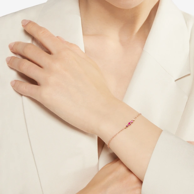 Bracciale Bollicine Oro Rosa Pietre Colorate
