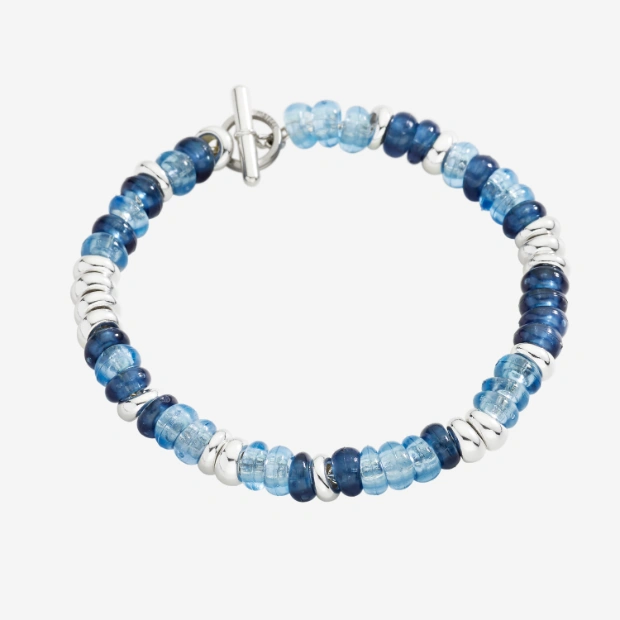 Rondelle Bracelet In Silver & Recycled Plastic