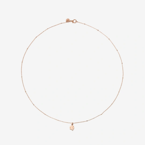 Rose Gold Mini Four Leaf Clover Necklace