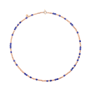 Mini Granelli Necklace - 9k Rose Gold, Blue Ceramics, Steel