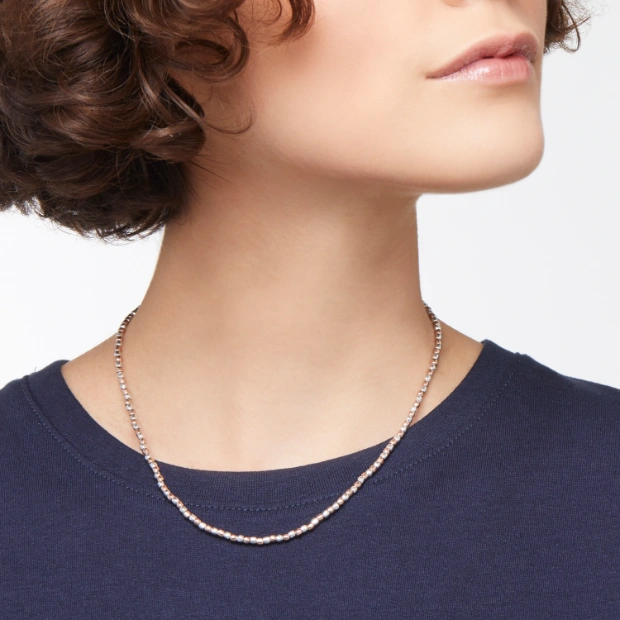 Silver & Rose Gold Mini Granelli Necklace