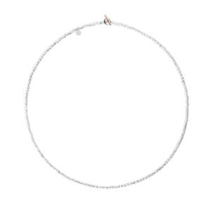 Halskette Mini-granelli - Silber, Roségold 9k, Stahl