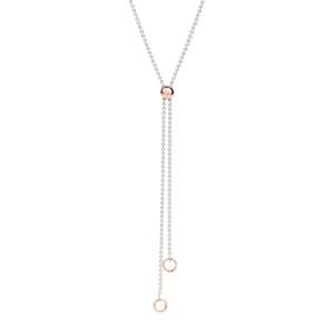 Collana Lariat Bollicine - Oro Rosa 9k, Argento