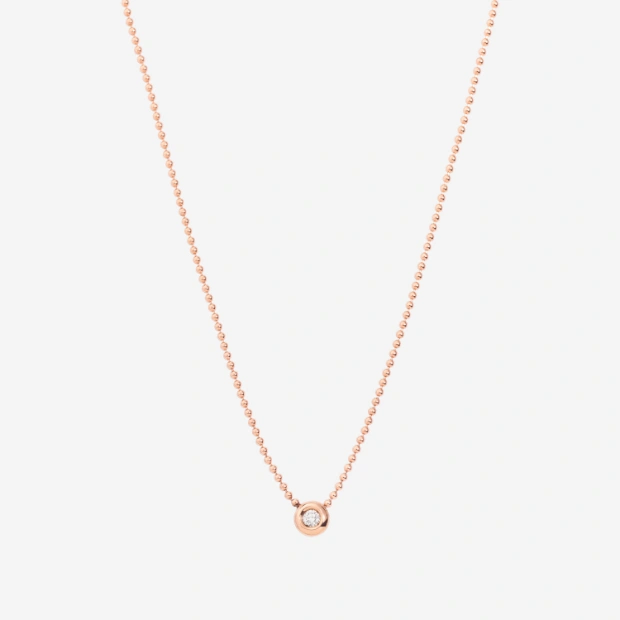 Rose Gold & White Diamond Bollicine Necklace