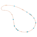 Halskette Mini-granelli - Roségold 9k, Blaue Keramik