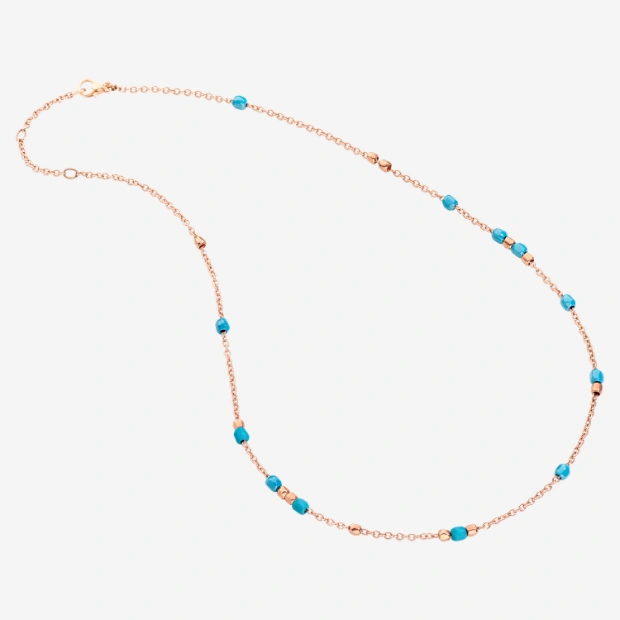 Collana Mini Granelli Oro Rosa & Ceramica