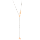 Stellina Lariat Necklace - 9k Rose Gold, Silver