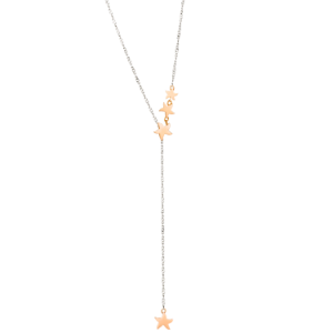 Collar Lariat Estrella - Oro Rosa 9k, Plata