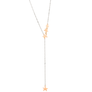 Y-halskette Stellina - Roségold 9k, Silber