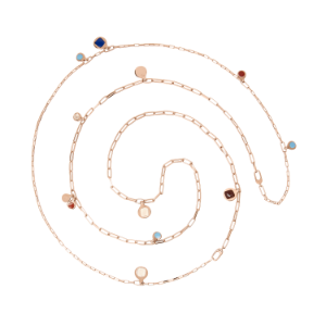 Halskette Bazaar - 18-karätiges Rosevergoldetes Silber, Emaille