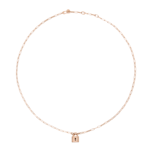 Collar Candado - Plata Chapada En Oro Rosa De 18 Kt
