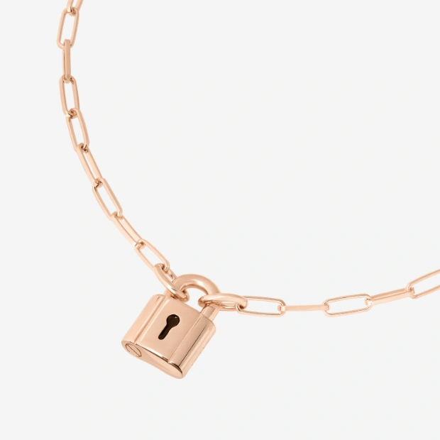 Gold Plated Silver Lock Necklace