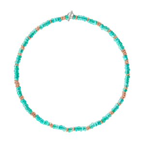 Rondelle Necklace - Steel, 18k Rose Gold Plated Silver, Recycled Plastic