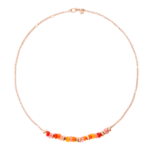 Rondelle Necklace - 18k Rose Gold Plated Silver, Recycled Plastic