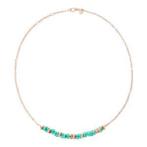 Rondelle Necklace - 18k Rose Gold Plated Silver, Recycled Plastic