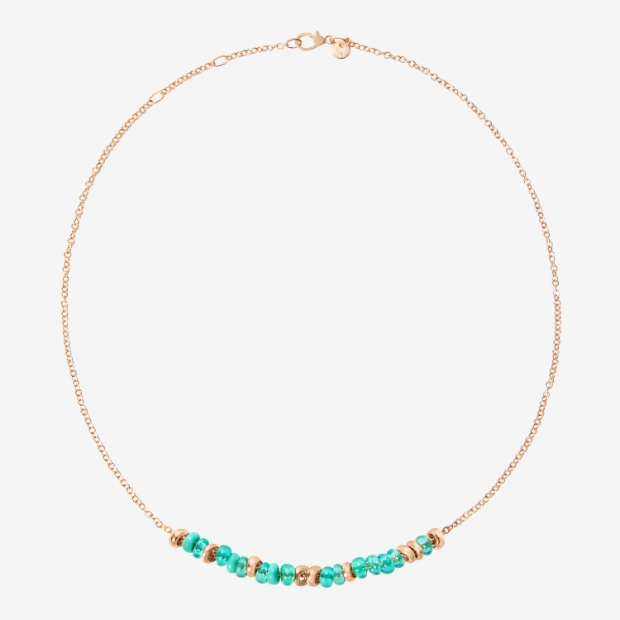 Halskette Mit Vergoldeten Silber-rondelle & Recyceltem Kunststoff