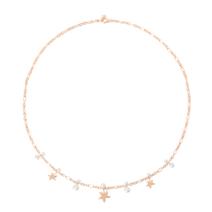 Collana Stellina - 9k Rose Gold, Crystal Beads