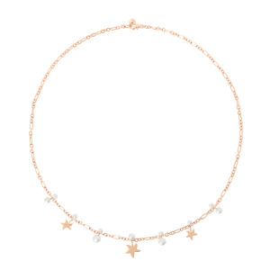 Stellina Halskette - Roségold 9k, Kristallperlen