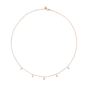 Essentials Necklace - 9k Rose Gold, White Diamonds
