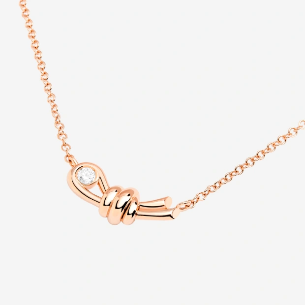 Halskette Nodo Roségold Und Weisser Diamant