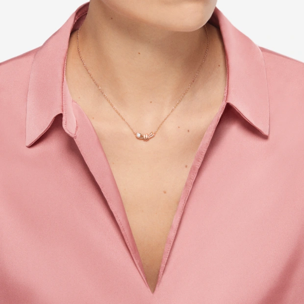 Halskette Nodo Roségold Und Weisser Diamant