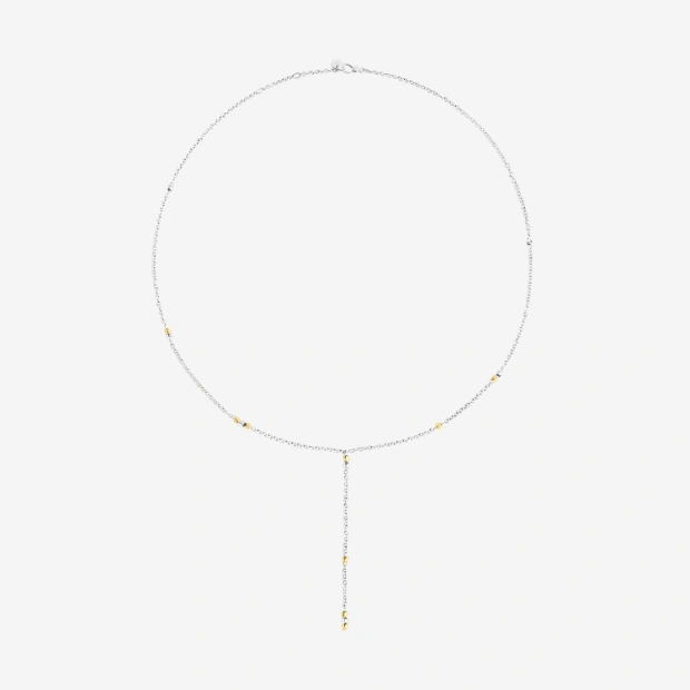Silver & Yellow Gold Mini Granelli Necklace