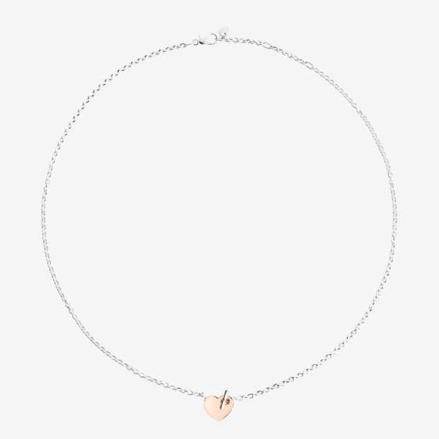 Rose Gold & Silver Heart Necklace