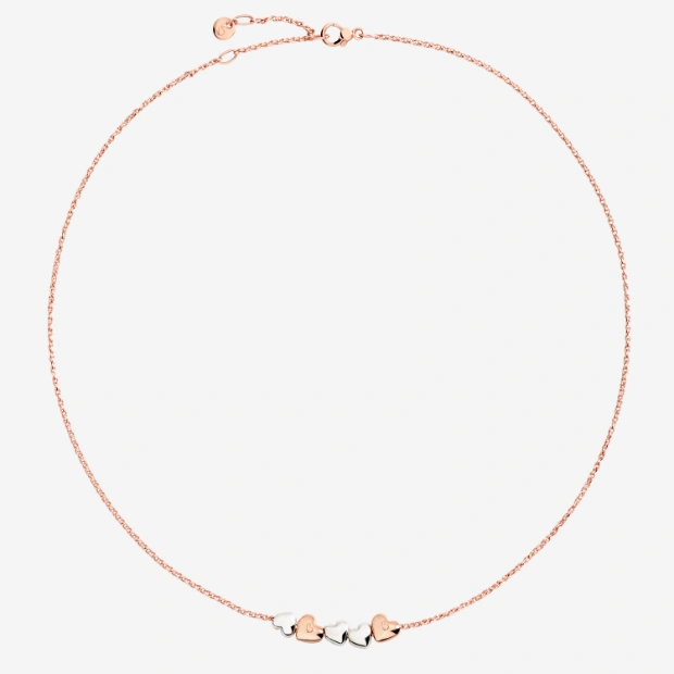 Collier Cœur Or Rose Et Argent