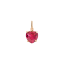 Heart Earring - 9k Rose Gold, Synthetic Ruby