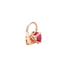 Boucle D'oreille Cœur - Or Rose 9k, Rubi Synthétique