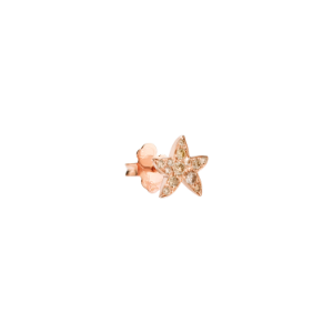 Boucle D'oreille Stellina Précieuse - Or Rose 9k, Diamants Cognacs