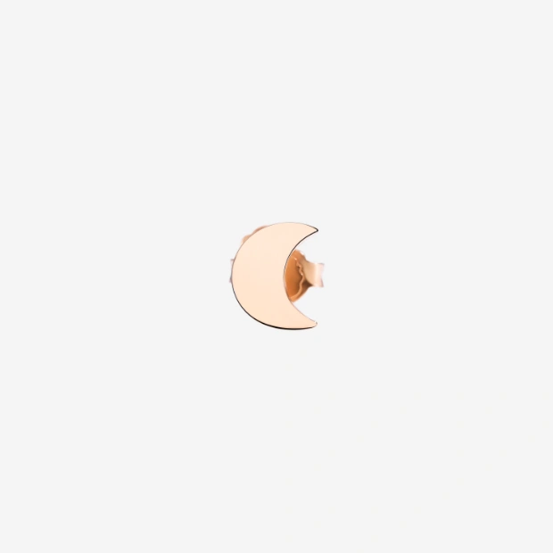 Rose Gold Moon Stud Earring