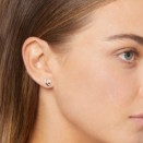 Ohrring Herz - Roségold 9k, Behandelte Schwarze Diamanten