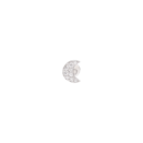 Orecchino Luna Prezioso - Oro Bianco 18k, Diamanti Bianchi