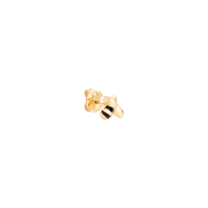 Ohrring Biene - Gelbgold 18k, Schwarze Emaille