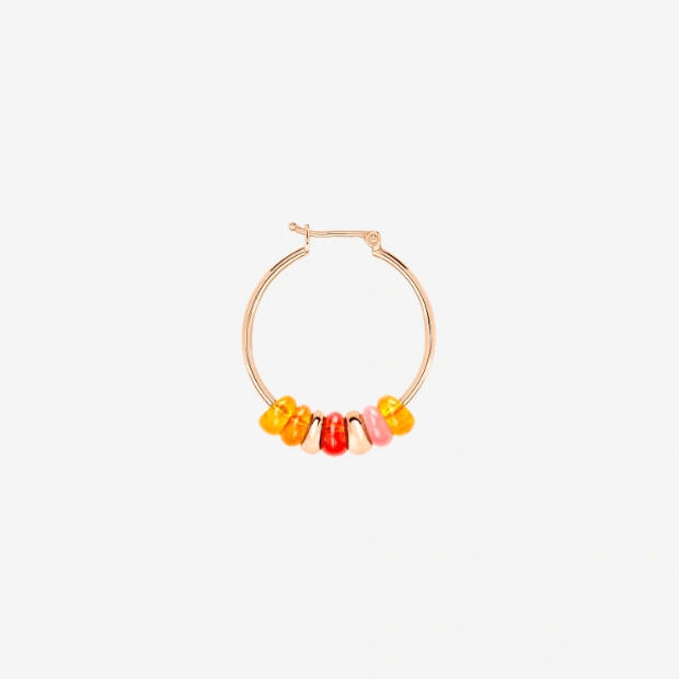 Orecchino Hoop Rondelle Argento Dorato & Plastica Riciclata