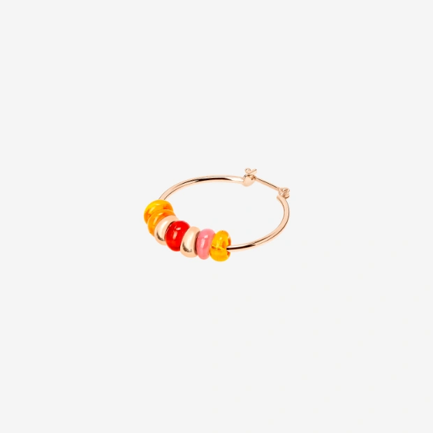Orecchino Hoop Rondelle Argento Dorato & Plastica Riciclata