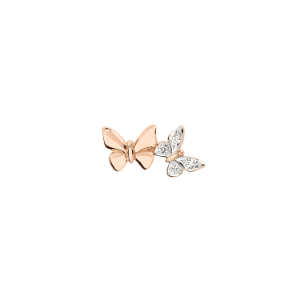 Ohrstecker Schmetterling "precious" - Roségold 9k, Weiße Diamanten