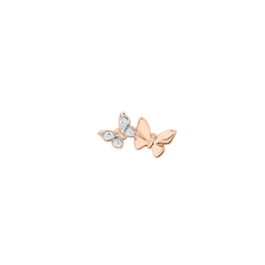 Pendiente Mariposa Precioso - Oro Rosa 9k, Diamantes Blancos