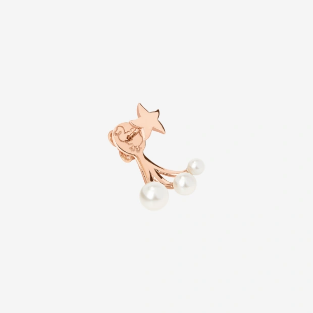 Rose Gold & Crystal Bead Star Earring