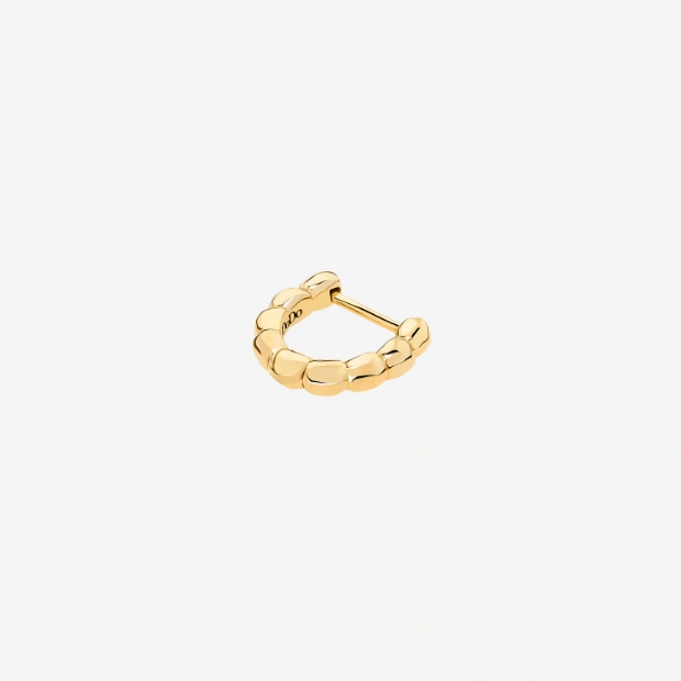 Yellow Gold Granelli Hoop Earring