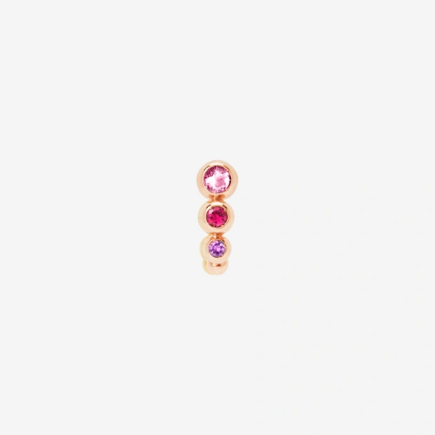 Boucle D'oreille Bollicine Or Rose & Pierres Colorées