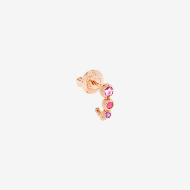 Boucle D'oreille Bollicine Or Rose & Pierres Colorées