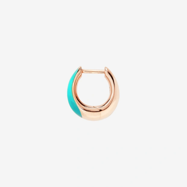 Pendiente Rondelle De Plata Chapada En Oro Y Esmalte