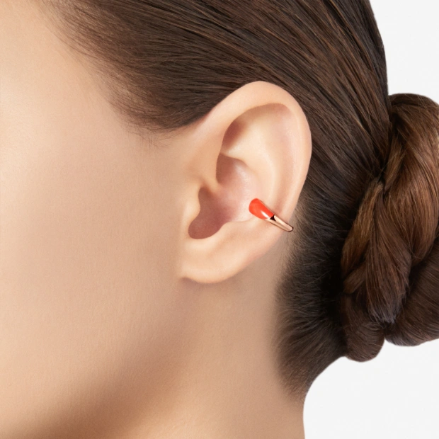 Gold Plated Silver & Enamel Rondelle Earcuff